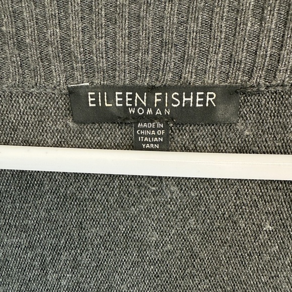 Eileen Fisher Cozy Viscose Stretch Knit Cardigan Grey One Size - Picture 4 of 4